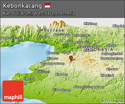 Physical Panoramic Map of Kebonkacang