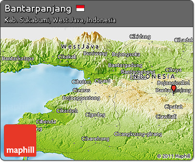 Physical Panoramic Map of Bantarpanjang