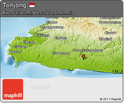 Physical Panoramic Map of Tonjong