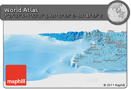 Political Panoramic Map of the Area around 7° 10' 2" S, 106° 19' 29" E
