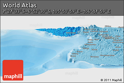 Political Panoramic Map of the Area around 7° 10' 2" S, 106° 19' 29" E
