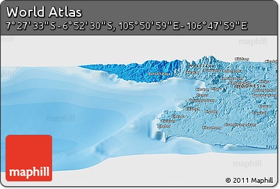 Political Panoramic Map of the Area around 7° 10' 2" S, 106° 19' 29" E