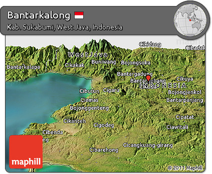 Satellite Panoramic Map of Bantarkalong