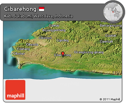 Satellite Panoramic Map of Cibarehong