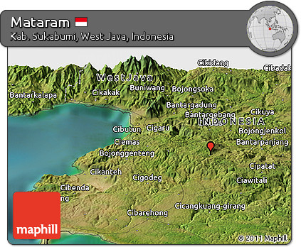Satellite Panoramic Map of Mataram