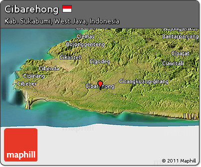 Satellite Panoramic Map of Cibarehong