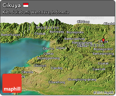 Satellite Panoramic Map of Cikuya