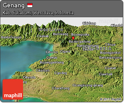 Satellite Panoramic Map of Genang
