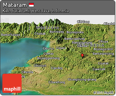 Satellite Panoramic Map of Mataram