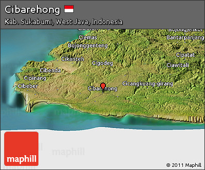 Satellite Panoramic Map of Cibarehong