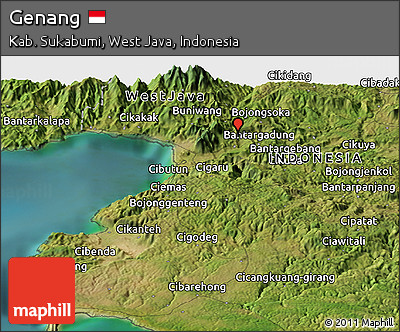 Satellite Panoramic Map of Genang