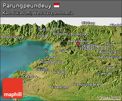 Satellite Panoramic Map of Parungpeundeuy