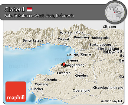 Shaded Relief Panoramic Map of Ciateul