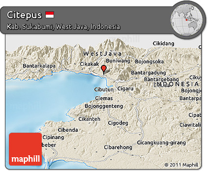 Shaded Relief Panoramic Map of Citepus