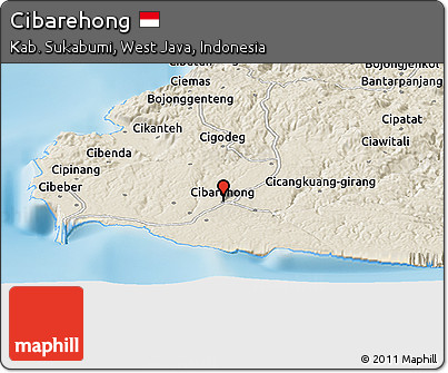 Shaded Relief Panoramic Map of Cibarehong