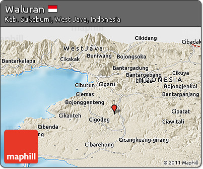 Shaded Relief Panoramic Map of Waluran