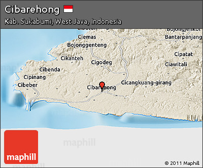 Shaded Relief Panoramic Map of Cibarehong