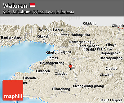 Shaded Relief Panoramic Map of Waluran