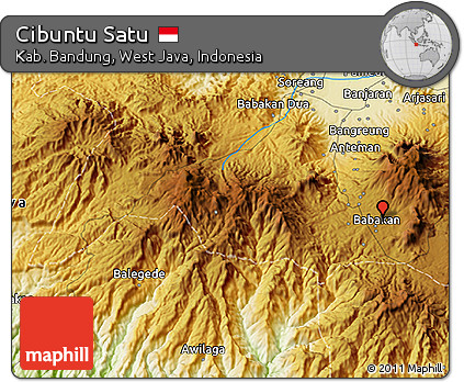 Physical 3D Map of Cibuntu Satu