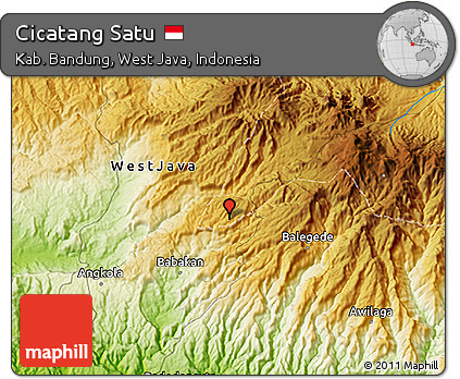 Physical 3D Map of Cicatang Satu