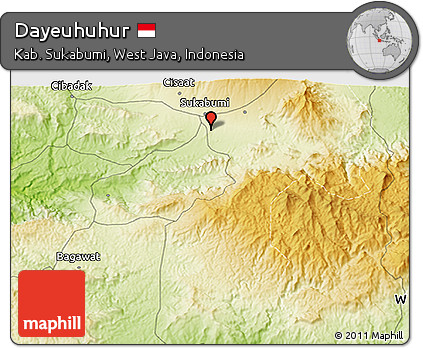 Physical 3D Map of Dayeuhuhur
