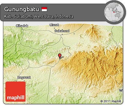 Physical 3D Map of Gunungbatu