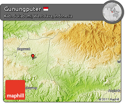 Physical 3D Map of Gunungputer