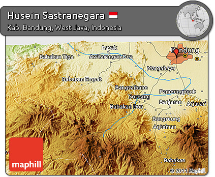 Physical 3D Map of Husein Sastranegara