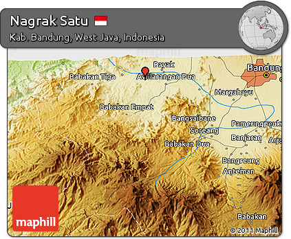 Physical 3D Map of Nagrak Satu
