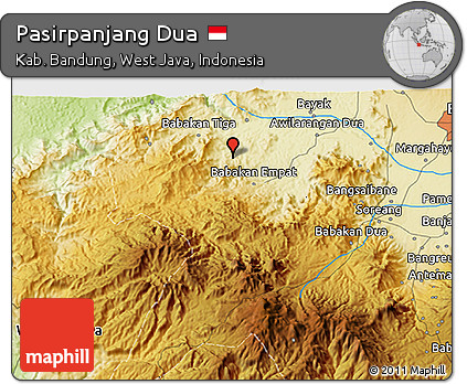 Physical 3D Map of Pasirpanjang Dua