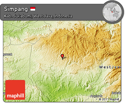 Physical 3D Map of Simpang