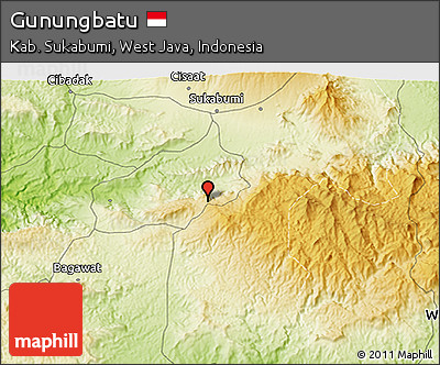Physical 3D Map of Gunungbatu