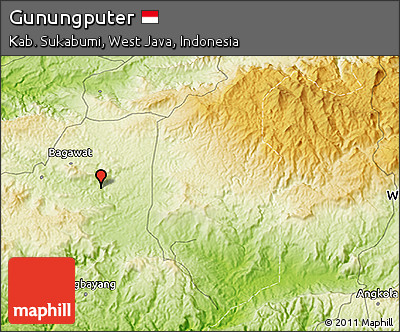 Physical 3D Map of Gunungputer
