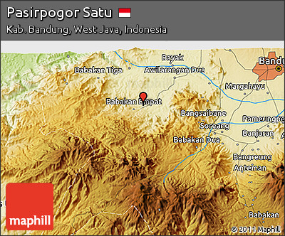 Physical 3D Map of Pasirpogor Satu