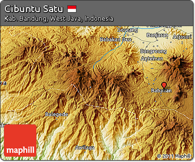 Physical 3D Map of Cibuntu Satu