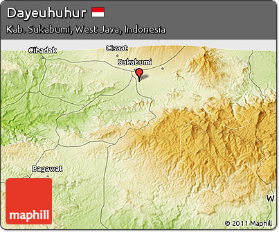 Physical 3D Map of Dayeuhuhur