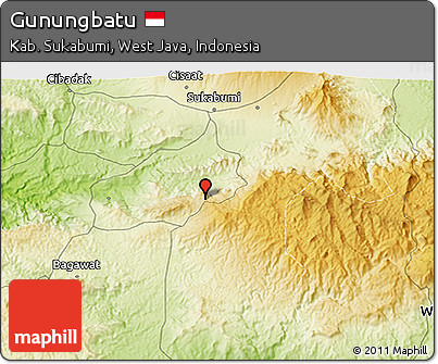 Physical 3D Map of Gunungbatu