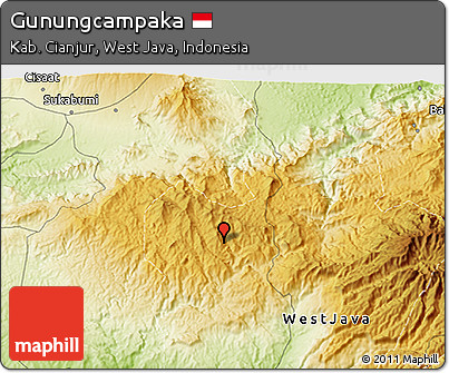 Physical 3D Map of Gunungcampaka