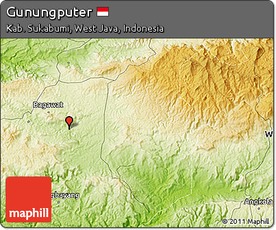 Physical 3D Map of Gunungputer
