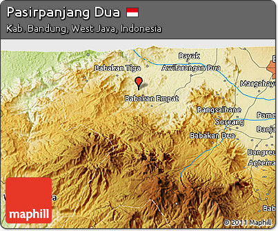 Physical 3D Map of Pasirpanjang Dua