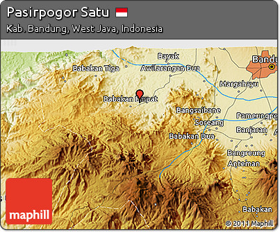 Physical 3D Map of Pasirpogor Satu