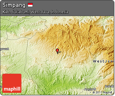 Physical 3D Map of Simpang