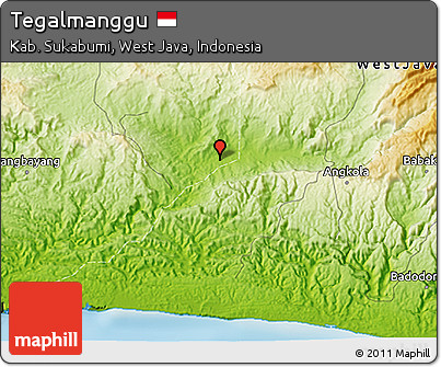 Physical 3D Map of Tegalmanggu