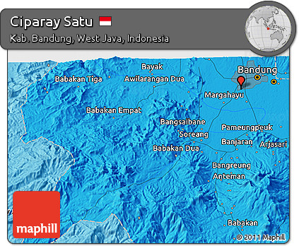 Political 3D Map of Ciparay Satu