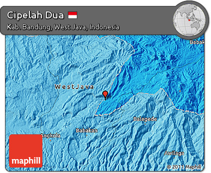 Political 3D Map of Cipelah Dua