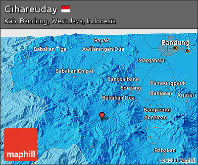 Political 3D Map of Cihareuday