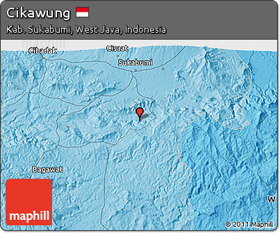 Political 3D Map of Cikawung