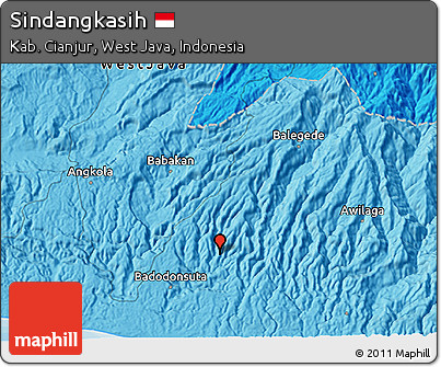 Political 3D Map of Sindangkasih