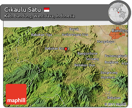 Satellite 3D Map of Cikaulu Satu