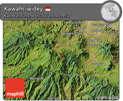 Satellite 3D Map of Kawahciwidey